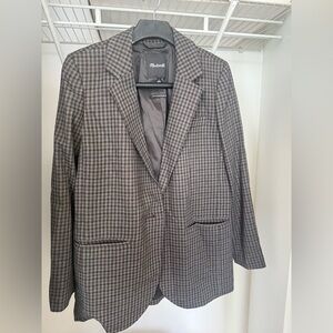 Madewell Women's Blazer in Black, Brown and Gray Check XS